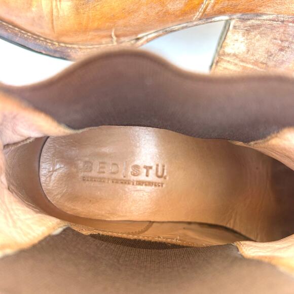 Bed Stu Cobbler Chelsea Ankle Heeled Leather Boots Camel Tan Size 10 - Picture 2 of 12
